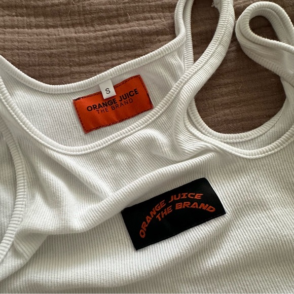 Orange Juice The Brand Cropped Cutout White Tee - Picture 5 of 5